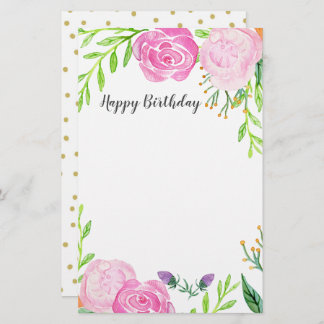 Happy Birthday Stationery Briefpapier