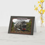 Happy Birthday Steam Motor Illustration Karte (Gelbe Blume)