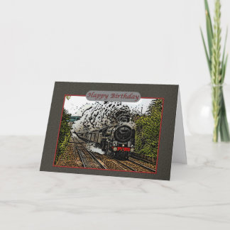 Happy Birthday Steam Motor Illustration Karte