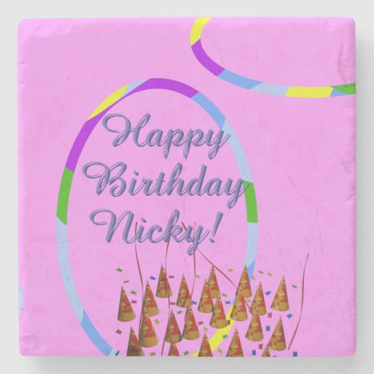 Happy Birthday Steinuntersetzer (Vorderseite)