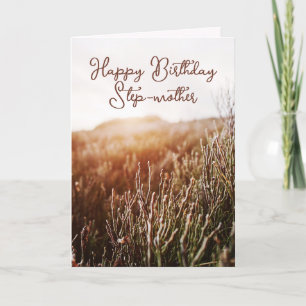 Happy Birthday Step Mother - Rustic Birthday Card Feiertagskarte