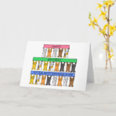 Happy Birthday Stepdad Cartoon Cats Karte (Gelbe Blume)