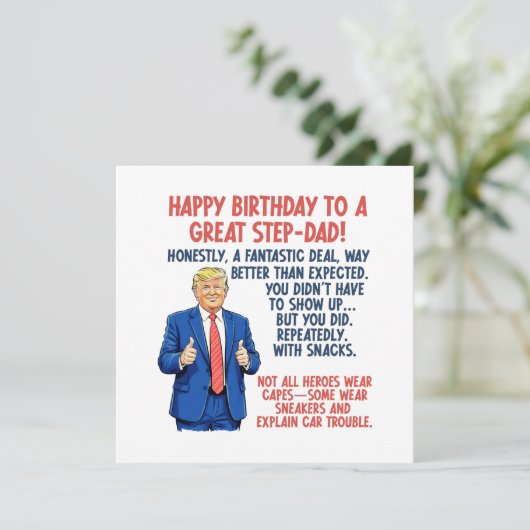 Happy Birthday Stepdad Karte (Stehend Vorderseite)