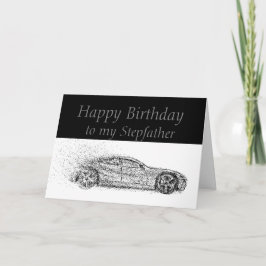 Happy Birthday Stepfather Classic Cars Vehicles Karte