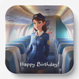 Happy Birthday Stewardess Pappteller