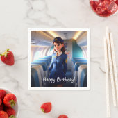 Happy Birthday Stewardess Serviette (Beispiel)