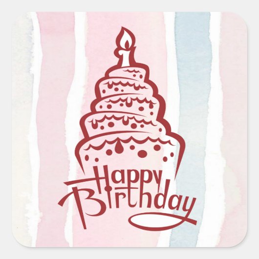 Happy Birthday Sticker (Vorderseite)