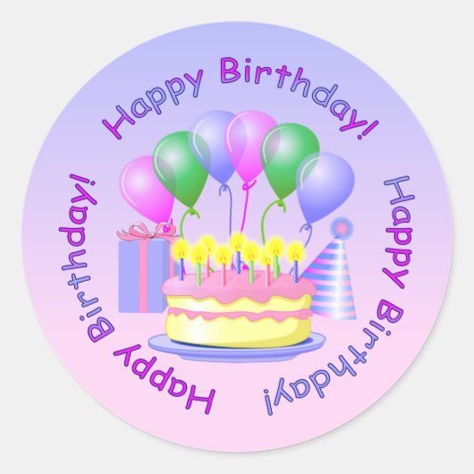 Happy Birthday Sticker (Vorderseite)