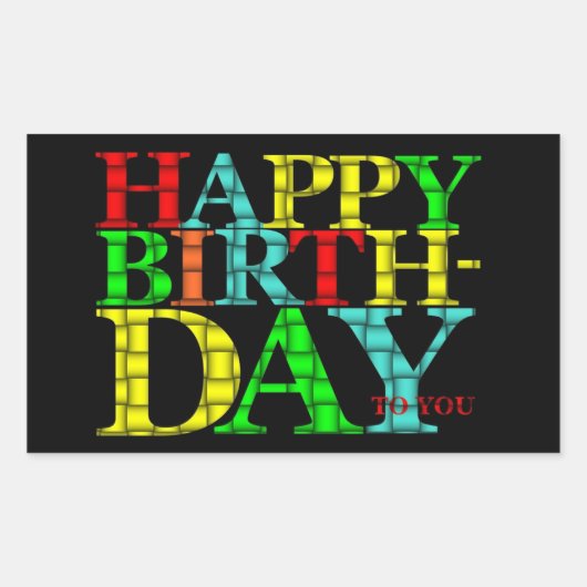Happy Birthday Sticker (Vorderseite)