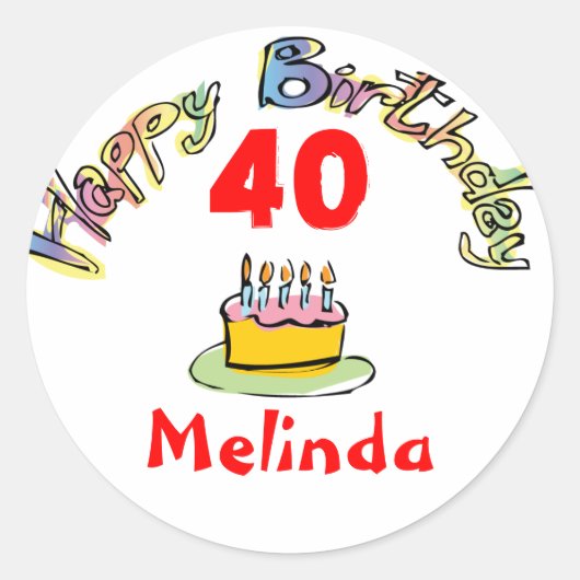 Happy Birthday Sticker (Vorderseite)