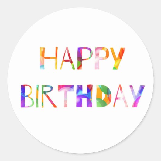 Happy Birthday Sticker (Vorderseite)