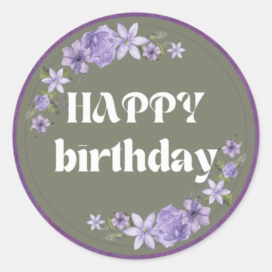 Happy Birthday Sticker (Vorderseite)