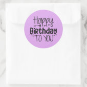 Happy Birthday Sticker auf lila (Tasche)