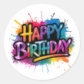Happy Birthday Sticker Design (Vorderseite)
