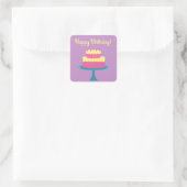 Happy Birthday Sticker mit Cake (Tasche)