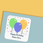 Happy Birthday Sticker mit farbigen Balloons