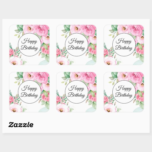 Happy Birthday Stickers (Blatt)