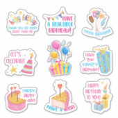 Happy Birthday Stickers Aufkleber (Vorderseite)