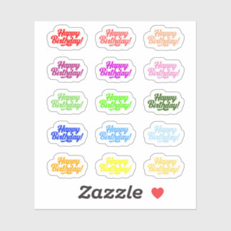 Happy Birthday Stickers Aufkleber