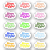 Happy Birthday Stickers Aufkleber (Vorderseite)