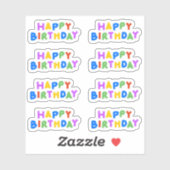 Happy Birthday Stickers Aufkleber (Blatt)