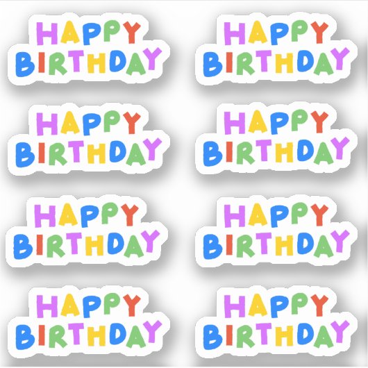 Happy Birthday Stickers Aufkleber (Vorderseite)