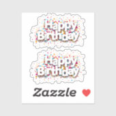 Happy Birthday Stickers Aufkleber (Blatt)
