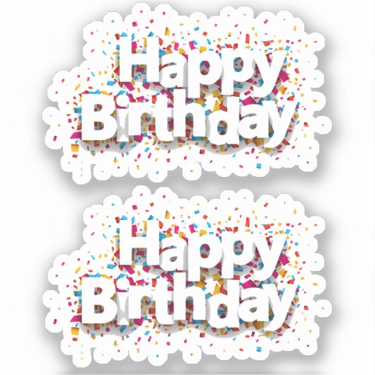 Happy Birthday Stickers Aufkleber (Vorderseite)