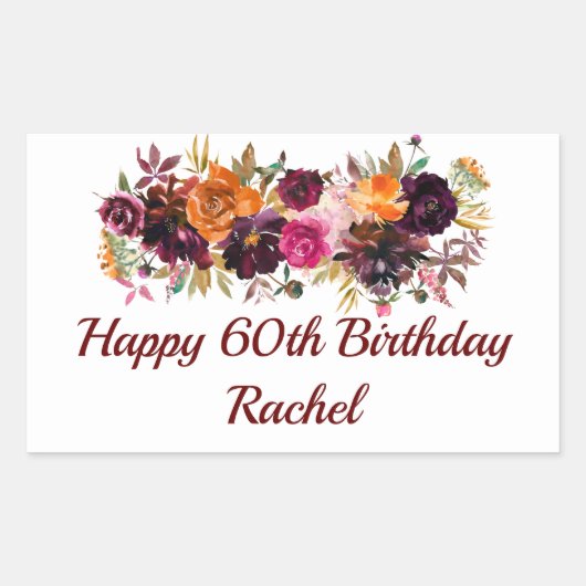 Happy Birthday Stickers Fall Florals (Vorderseite)