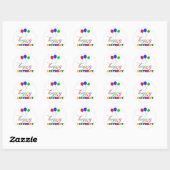 Happy Birthday Stickers farbenfrohe Ballons (Blatt)