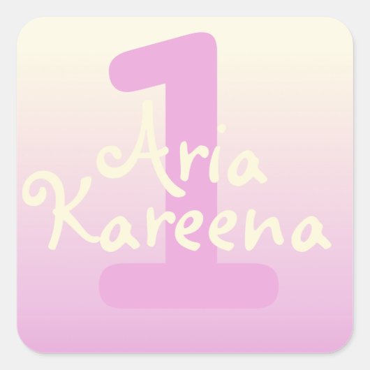 Happy Birthday Stickers ombré gold pink beige (Vorderseite)