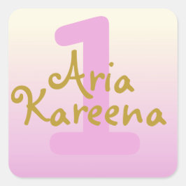 Happy Birthday Stickers ombré pink beige Gold