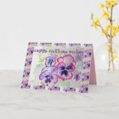 Happy Birthday Stiefmütterchens Watercolor Greetin Karte