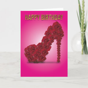 Happy Birthday Stiletto Rote Rosen Basic Karte