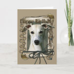 Happy Birthday - Stone Paws - Whippet Karte<br><div class="desc">What could say Happy Birthday better than this Whippet Dog helping you to celebrate!</div>