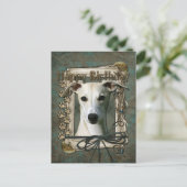 Happy Birthday - Stone Paws - Whippet Postkarte (Stehend Vorderseite)