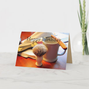 Happy Birthday, Straight Edge Razor Card Karte