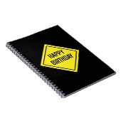 Happy Birthday | Straßenzeichen | SpiralNotebook Notizblock (Rechte Seite)