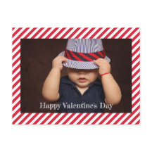 Happy Birthday | Streifen Foto Postkarte