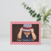 Happy Birthday | Streifen Foto Postkarte (Stehend Vorderseite)