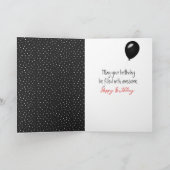 Happy Birthday Strichmännchen Girl with Balloon Karte (Innenseite)