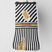 Happy Birthday Stripes Name Message Putter Golf Headcover (Rotieren 90)