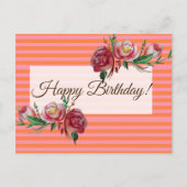 Happy Birthday Stripes Postkarte (Vorderseite)
