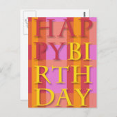 Happy Birthday Stripes Postkarte (Vorne/Hinten)
