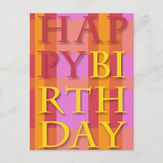 Happy Birthday Stripes Postkarte (Vorderseite)