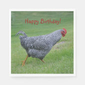 Happy Birthday Strolling Chicken Serviette (Vorderseite)