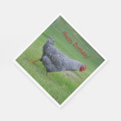 Happy Birthday Strolling Chicken Serviette (Ecke)