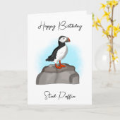 Happy Birthday Stud Puffin | Funny Pub Karte (Gelbe Blume)