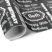 Happy Birthday Subway Art | Personalisieren Geschenkpapier (Rolleneckpunkt)