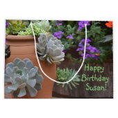 Happy Birthday Succulent Addict Große Geschenktüte (Rückseite)